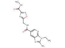 2-amino-3-ethyl-N-({3-[(methylamino)carbonyl]-1,2,4-oxadiazol-5-yl}methyl)-3H-imidazo[4,5-b]pyridine-6-carboxamide
