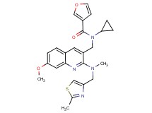 N-cyclopropyl-N-[(7-methoxy-2-{methyl[(2-methyl-1,3-thiazol-4-yl)methyl]amino}-3-quinolinyl)methyl]-3-furamide
