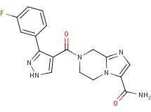 7-{[3-(3-fluorophenyl)-1H-pyrazol-4-yl]carbonyl}-5,6,7,8-tetrahydroimidazo[1,2-a]pyrazine-3-carboxamide