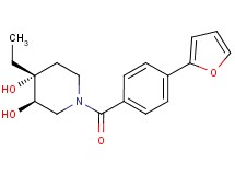 (3R*,4R*)-4-ethyl-1-[4-(2-furyl)benzoyl]piperidine-3,4-diol