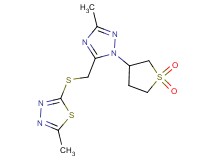 2-({[1-(1,1-dioxidotetrahydro-3-thienyl)-3-methyl-1H-1,2,4-triazol-5-yl]methyl}thio)-5-methyl-1,3,4-thiadiazole