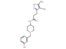3-(4,5-dimethyl-1H-pyrazol-3-yl)-N-[1-(3-hydroxybenzyl)piperidin-4-yl]propanamide