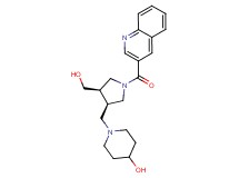 1-{[(3R*,4R*)-4-(hydroxymethyl)-1-(quinolin-3-ylcarbonyl)pyrrolidin-3-yl]methyl}piperidin-4-ol
