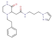 2-[3-oxo-1-(2-phenylethyl)-2-piperazinyl]-N-[3-(1H-pyrazol-1-yl)propyl]acetamide