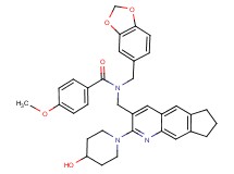 N-(1,3-benzodioxol-5-ylmethyl)-N-{[2-(4-hydroxy-1-piperidinyl)-7,8-dihydro-6H-cyclopenta[g]quinolin-3-yl]methyl}-4-methoxybenzamide
