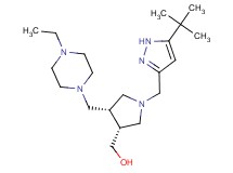 {(3R*,4R*)-1-[(5-tert-butyl-1H-pyrazol-3-yl)methyl]-4-[(4-ethylpiperazin-1-yl)methyl]pyrrolidin-3-yl}methanol