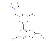 ({5-methyl-7-[3-methyl-5-(pyrrolidin-1-ylmethyl)phenyl]-2,3-dihydro-1-benzofuran-2-yl}methyl)amine