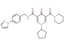 1-cyclopentyl-4-oxo-5-(1-piperidinylcarbonyl)-N-[4-(1H-pyrazol-1-yl)benzyl]-1,4-dihydro-3-pyridinecarboxamide