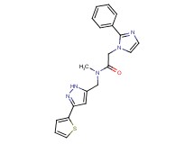 N-methyl-2-(2-phenyl-1H-imidazol-1-yl)-N-{[3-(2-thienyl)-1H-pyrazol-5-yl]methyl}acetamide