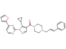 2-[5-cyclopropyl-4-({4-[(2E)-3-phenyl-2-propen-1-yl]-1-piperazinyl}carbonyl)-1H-pyrazol-1-yl]-4-(2-furyl)pyrimidine