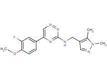N-[(1,5-dimethyl-1H-pyrazol-4-yl)methyl]-5-(3-fluoro-4-methoxyphenyl)-1,2,4-triazin-3-amine