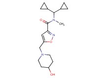 N-(dicyclopropylmethyl)-5-[(4-hydroxypiperidin-1-yl)methyl]-N-methylisoxazole-3-carboxamide
