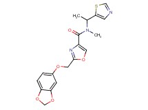 2-[(1,3-benzodioxol-5-yloxy)methyl]-N-methyl-N-[1-(1,3-thiazol-5-yl)ethyl]-1,3-oxazole-4-carboxamide