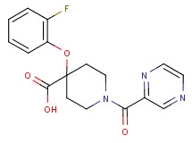 4-(2-fluorophenoxy)-1-(pyrazin-2-ylcarbonyl)piperidine-4-carboxylic acid