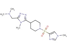 N,N-dimethyl-1-(4-methyl-5-{1-[(1-methyl-1H-imidazol-4-yl)sulfonyl]piperidin-4-yl}-4H-1,2,4-triazol-3-yl)methanamine
