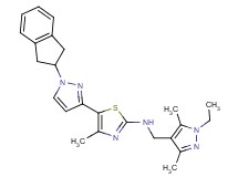 5-[1-(2,3-dihydro-1H-inden-2-yl)-1H-pyrazol-3-yl]-N-[(1-ethyl-3,5-dimethyl-1H-pyrazol-4-yl)methyl]-4-methyl-1,3-thiazol-2-amine