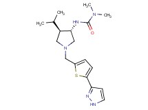 N'-((3S*,4R*)-4-isopropyl-1-{[5-(1H-pyrazol-3-yl)-2-thienyl]methyl}-3-pyrrolidinyl)-N,N-dimethylurea