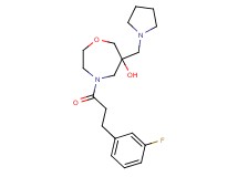 4-[3-(3-fluorophenyl)propanoyl]-6-(pyrrolidin-1-ylmethyl)-1,4-oxazepan-6-ol