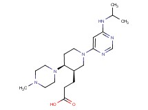 3-[(3R*,4S*)-1-[6-(isopropylamino)pyrimidin-4-yl]-4-(4-methylpiperazin-1-yl)piperidin-3-yl]propanoic acid