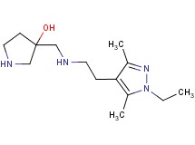 3-({[2-(1-ethyl-3,5-dimethyl-1H-pyrazol-4-yl)ethyl]amino}methyl)-3-pyrrolidinol dihydrochloride