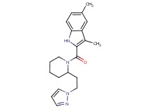 3,5-dimethyl-2-({2-[2-(1H-pyrazol-1-yl)ethyl]-1-piperidinyl}carbonyl)-1H-indole