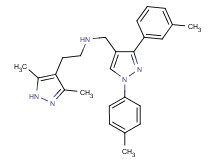 2-(3,5-dimethyl-1H-pyrazol-4-yl)-N-{[3-(3-methylphenyl)-1-(4-methylphenyl)-1H-pyrazol-4-yl]methyl}ethanamine
