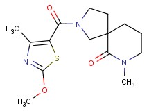 2-[(2-methoxy-4-methyl-1,3-thiazol-5-yl)carbonyl]-7-methyl-2,7-diazaspiro[4.5]decan-6-one