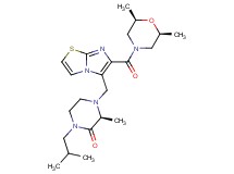 (3S*)-4-[(6-{[(2R*,6S*)-2,6-dimethyl-4-morpholinyl]carbonyl}imidazo[2,1-b][1,3]thiazol-5-yl)methyl]-1-isobutyl-3-methyl-2-piperazinone