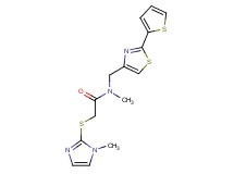 N-methyl-2-[(1-methyl-1H-imidazol-2-yl)thio]-N-{[2-(2-thienyl)-1,3-thiazol-4-yl]methyl}acetamide