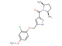 5-[(2-chloro-4-methoxyphenoxy)methyl]-3-{[(2R*,5S*)-2,5-dimethylpyrrolidin-1-yl]carbonyl}-1H-pyrazole