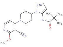 N-{1-[1-(3-cyano-2-methoxypyridin-4-yl)piperidin-4-yl]-1H-pyrazol-5-yl}-2,2-dimethylpropanamide