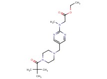 ethyl [(5-{[4-(2,2-dimethylpropanoyl)piperazin-1-yl]methyl}pyrimidin-2-yl)(methyl)amino]acetate