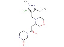 4-({4-[(5-chloro-3-ethyl-1-methyl-1H-pyrazol-4-yl)methyl]-3-morpholinyl}acetyl)-2-piperazinone