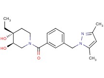 (3R*,4R*)-1-{3-[(3,5-dimethyl-1H-pyrazol-1-yl)methyl]benzoyl}-4-ethylpiperidine-3,4-diol