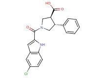 (3S*,4R*)-1-[(5-chloro-1H-indol-2-yl)carbonyl]-4-phenylpyrrolidine-3-carboxylic acid