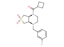 (4aR*,7aS*)-1-(cyclobutylcarbonyl)-4-(3-fluorobenzyl)octahydrothieno[3,4-b]pyrazine 6,6-dioxide