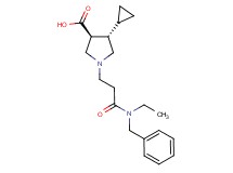 (3S*,4S*)-1-{3-[benzyl(ethyl)amino]-3-oxopropyl}-4-cyclopropyl-3-pyrrolidinecarboxylic acid