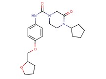 4-cyclopentyl-3-oxo-N-[4-(tetrahydrofuran-2-ylmethoxy)phenyl]piperazine-1-carboxamide