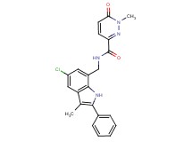 N-[(5-chloro-3-methyl-2-phenyl-1H-indol-7-yl)methyl]-1-methyl-6-oxo-1,6-dihydropyridazine-3-carboxamide