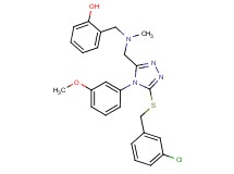 2-{[{[5-[(3-chlorobenzyl)thio]-4-(3-methoxyphenyl)-4H-1,2,4-triazol-3-yl]methyl}(methyl)amino]methyl}phenol