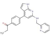 1-(4-{6-[(pyridin-2-ylmethyl)amino]-1H-pyrrolo[2,3-b]pyridin-4-yl}phenyl)propan-1-one