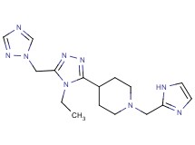 4-[4-ethyl-5-(1H-1,2,4-triazol-1-ylmethyl)-4H-1,2,4-triazol-3-yl]-1-(1H-imidazol-2-ylmethyl)piperidine
