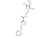 N-[2-(4-ethyl-3,5-dimethyl-1H-pyrazol-1-yl)ethyl]-1-(2-piperazin-1-ylethyl)-1H-1,2,3-triazole-4-carboxamide