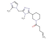 3-{4-methyl-5-[(2-methyl-1H-imidazol-1-yl)methyl]-4H-1,2,4-triazol-3-yl}-1-pent-4-enoylpiperidine