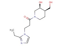 (3S*,4R*)-1-[3-(2-ethyl-1H-imidazol-1-yl)propanoyl]-4-(hydroxymethyl)-3-piperidinol