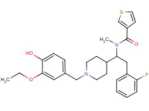 N-[1-[1-(3-ethoxy-4-hydroxybenzyl)-4-piperidinyl]-2-(2-fluorophenyl)ethyl]-N-methyl-3-thiophenecarboxamide