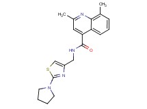 2,8-dimethyl-N-{[2-(1-pyrrolidinyl)-1,3-thiazol-4-yl]methyl}-4-quinolinecarboxamide