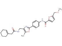 N-[4-(4-{[(1-cyclohexen-1-ylacetyl)amino]methyl}-5-methyl-1,3-oxazol-2-yl)phenyl]-5-(methoxymethyl)-2-furamide