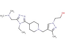 2-{4-[(4-{5-[(dimethylamino)methyl]-4-ethyl-4H-1,2,4-triazol-3-yl}piperidin-1-yl)methyl]-3-methyl-1H-pyrazol-1-yl}ethanol
