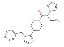 4-[(2-{1-[2-(1H-pyrazol-1-yl)butanoyl]piperidin-4-yl}-1H-imidazol-1-yl)methyl]pyridine